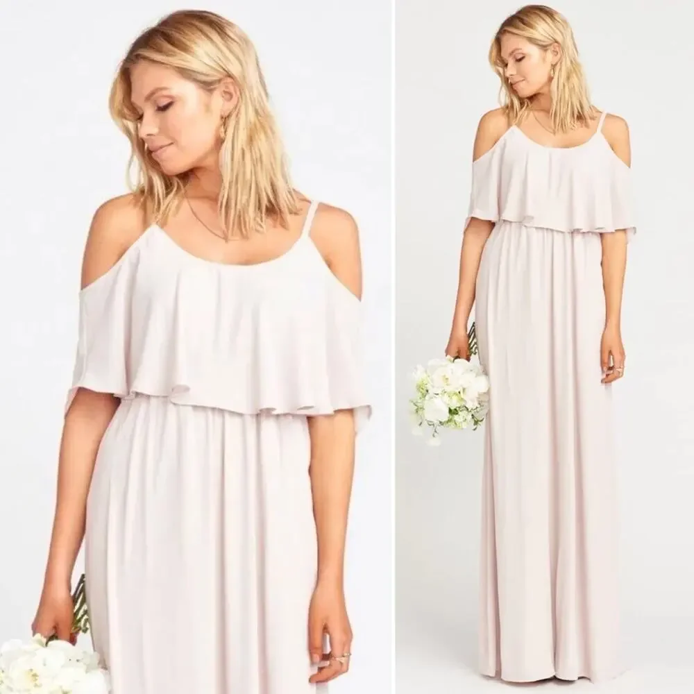 Show Me Your Mumu Caitlin Ruffle Maxi Dress in Show Me The Ring Crisp XXL NEW